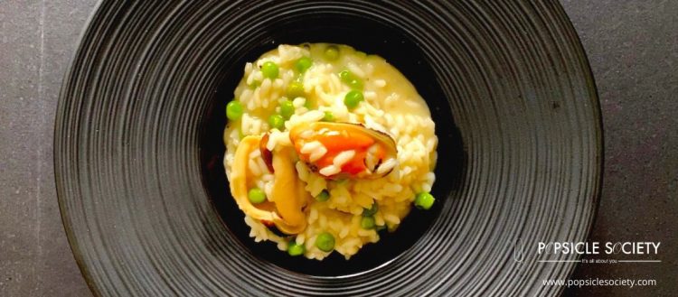 Green Peas and Mussels Risotto